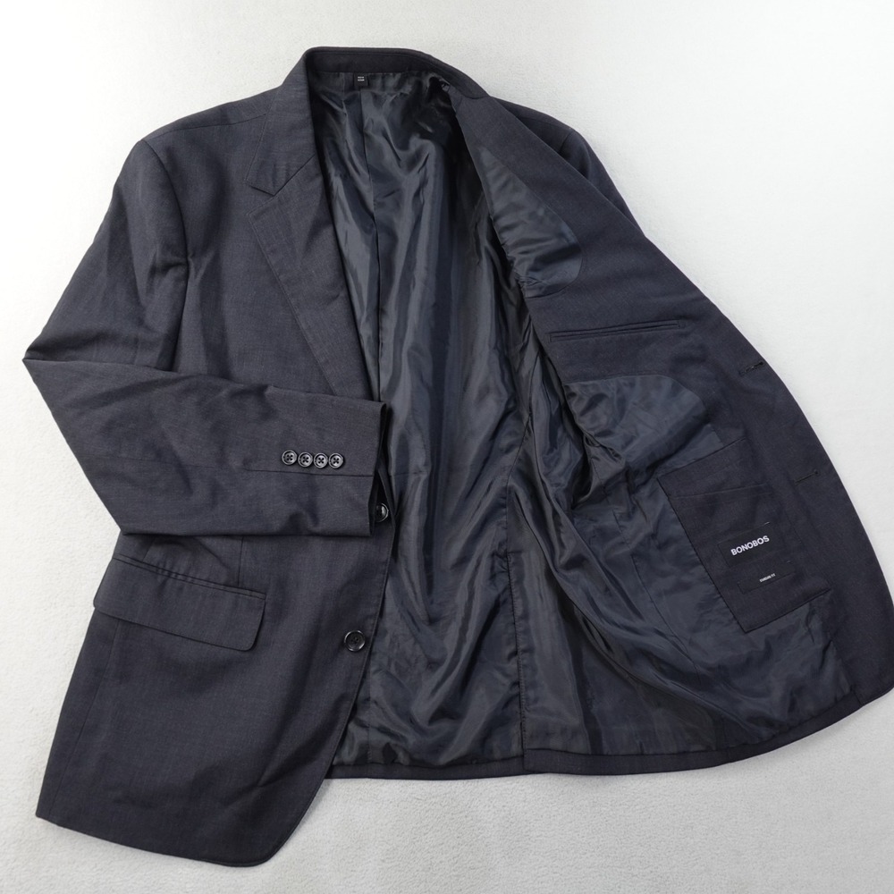 Bonobos Blazer Mens 40S Standard Fit Black Wool Stretch Sport Coat Jacket